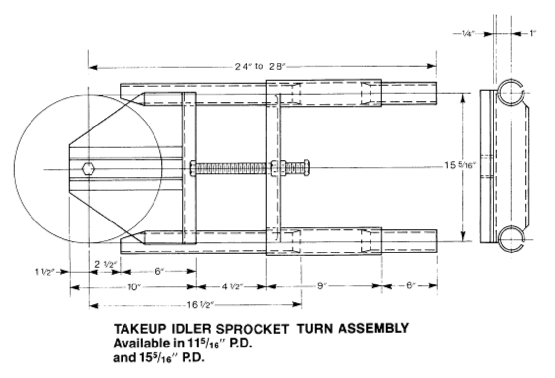 Take-up Idler Sprocker Turn Assembly